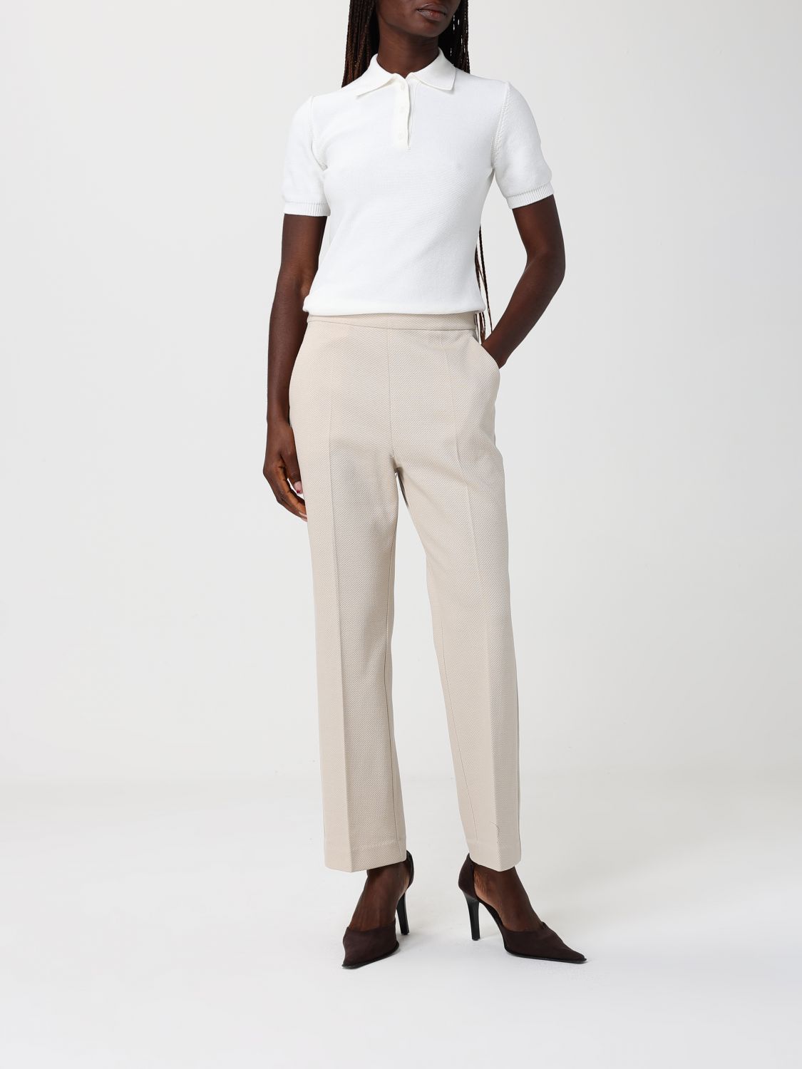 Pants Woman color Cream