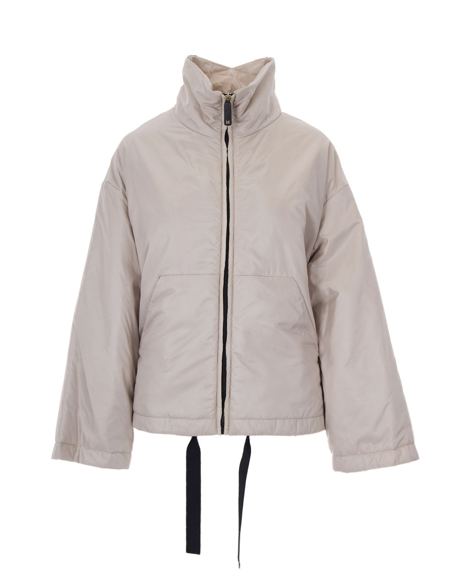 Natural Solid Mock Collar Jacket