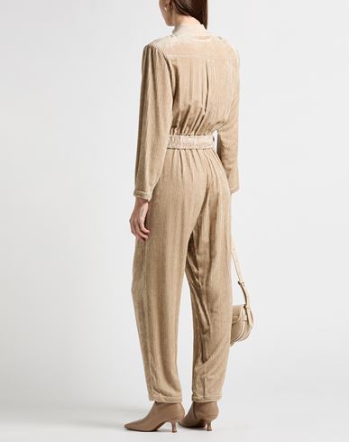Woman Jumpsuit Beige Size 6 Viscose