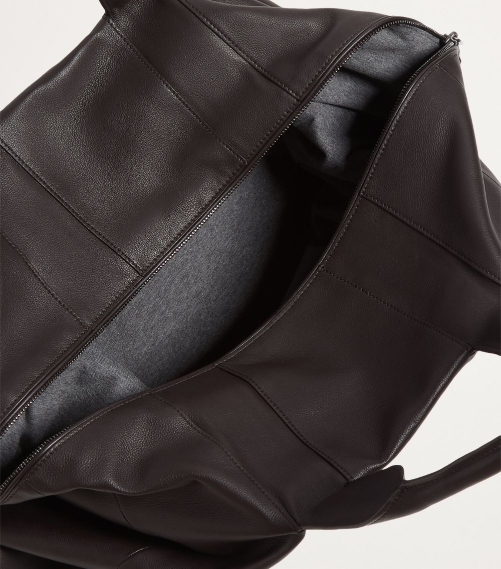Cotton Leather-Trim Raglan Holdall