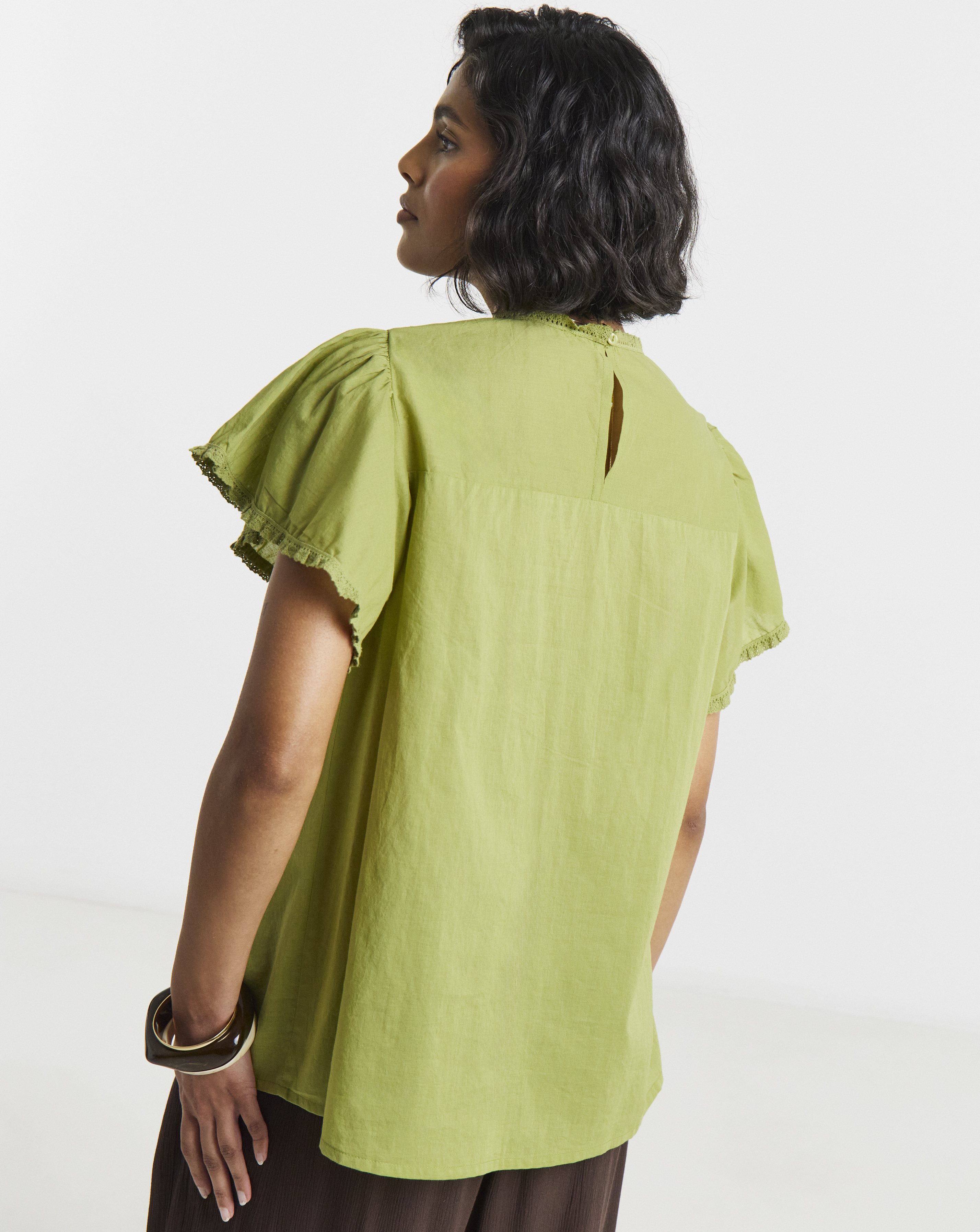 Olive Angel Sleeve Blouse