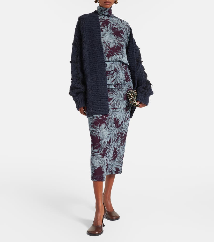 Printed chiffon midi skirt