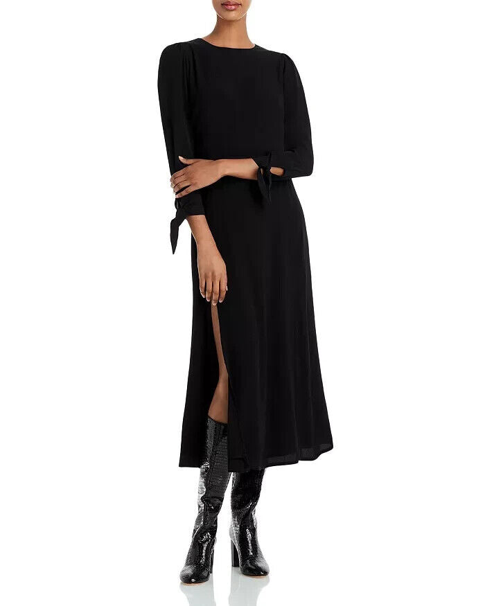 Donna Dress Women Black Cutout Side Slit Round Neck JDM838