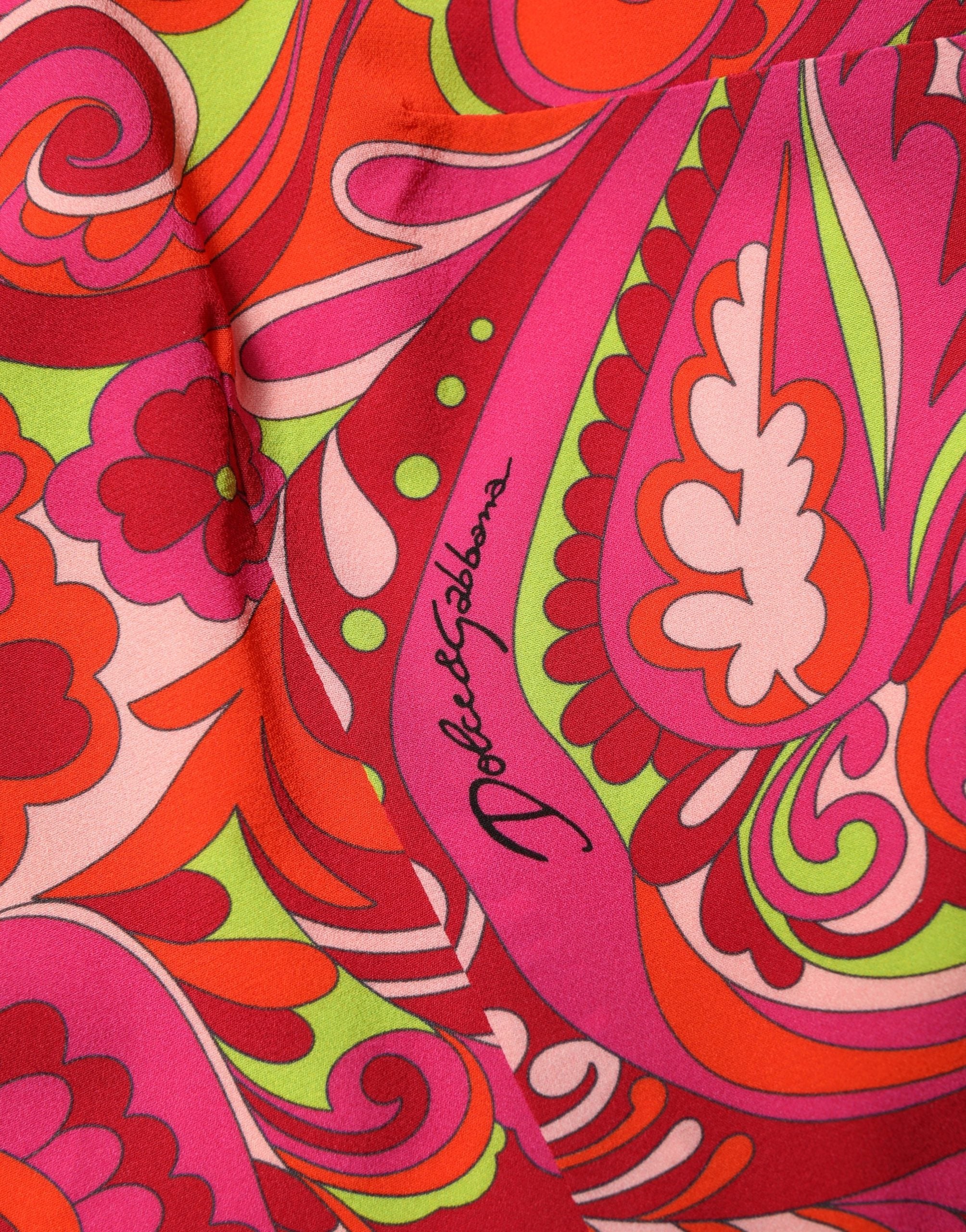 Paisley Floral Print Dress — Red