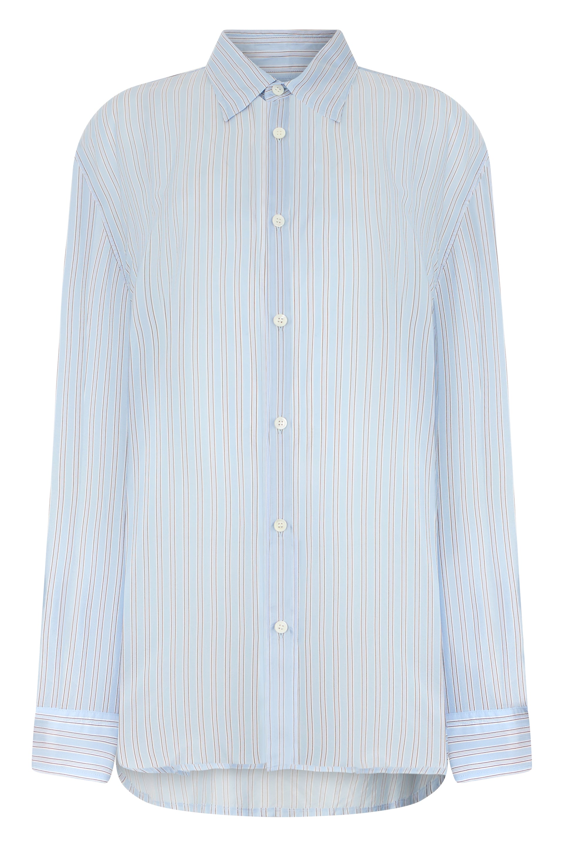 Cupro Striped Shirt with Classic Collar