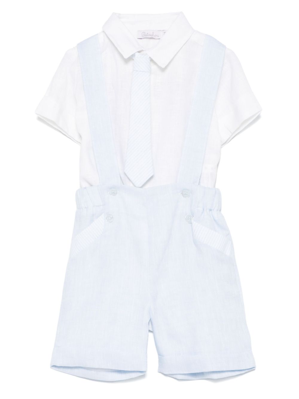 Linen romper set - White