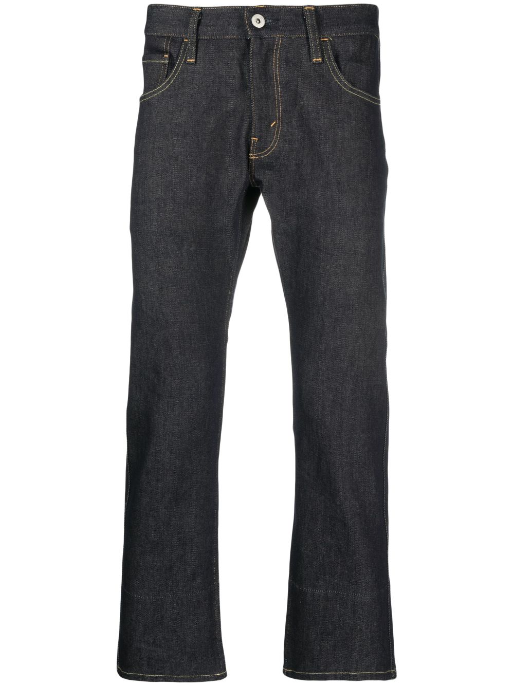 Graphic-print cropped jeans - Blue