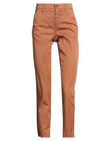Roÿ Roger's Woman Pants Brown Size 24 Cotton, Lyocell, Elastane