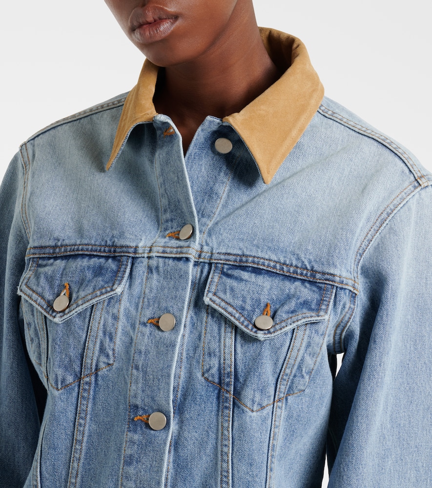 Róhe Suede-trimmed denim jacket