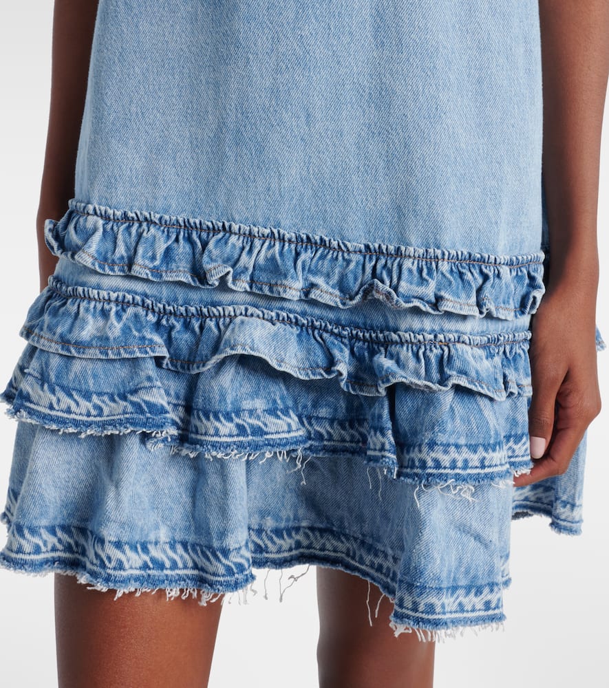 Ruffled denim minidress