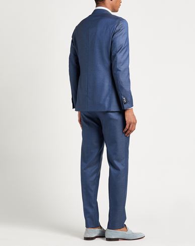 Man Suit Slate blue Size 36 Wool