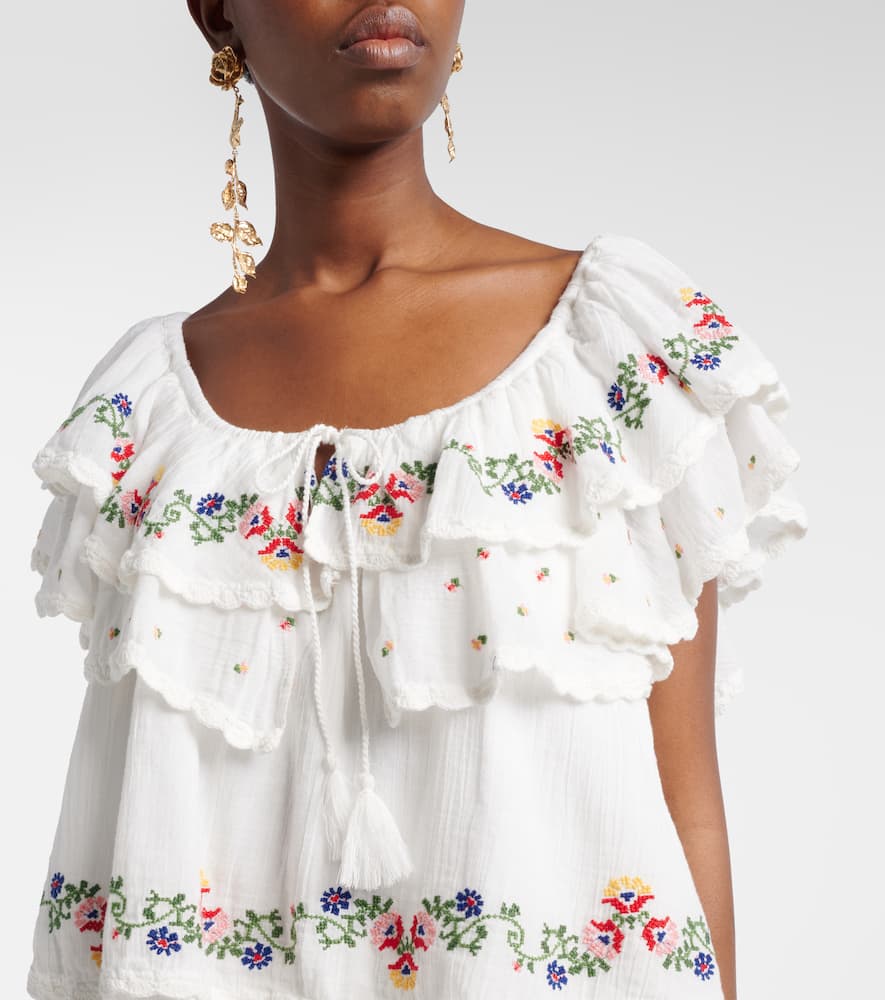 Leilani embroidered cotton minidress
