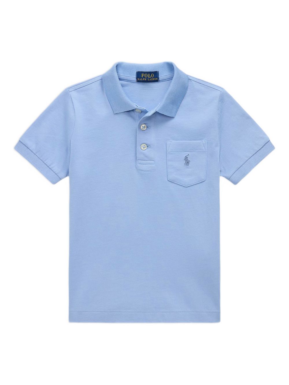 Logo-embroidered cotton polo shirt - Blue