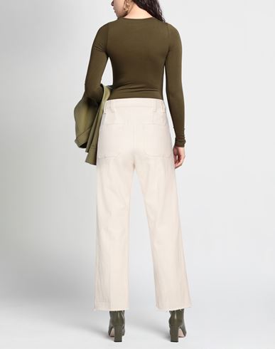 Momoní Woman Pants Ivory Size 10 Cotton, Elastane