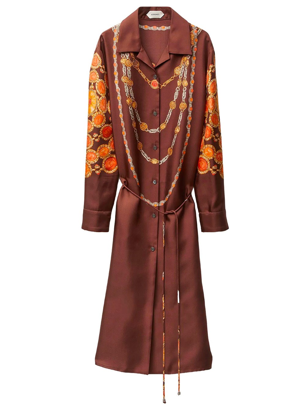 Printed Silk Twill Mini Shirt Dress