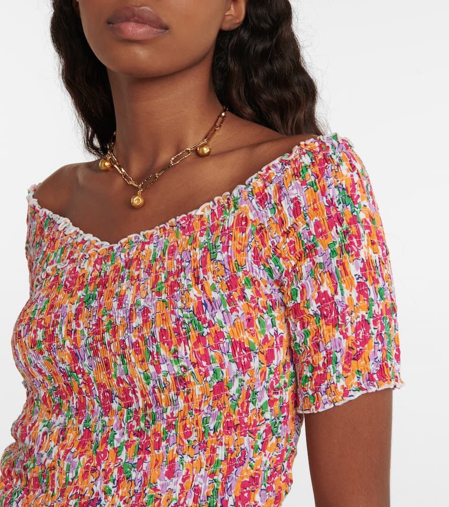 Floral off-shoulder crop top