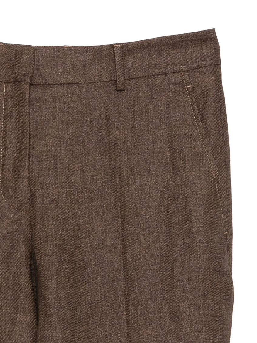 Brown Regular Tapered Pant