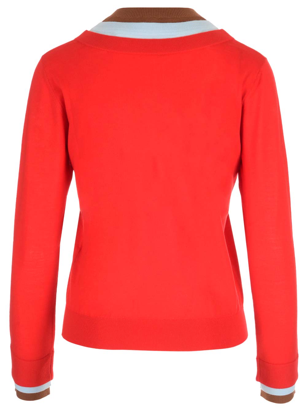 Layered-detail wool jumper