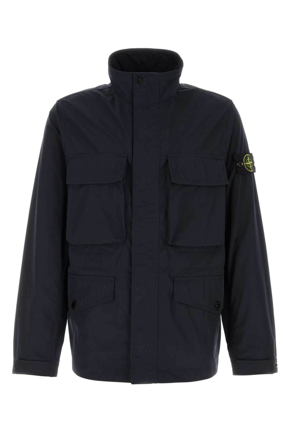 Cargo-Pocket Polyester Jacket — Navy