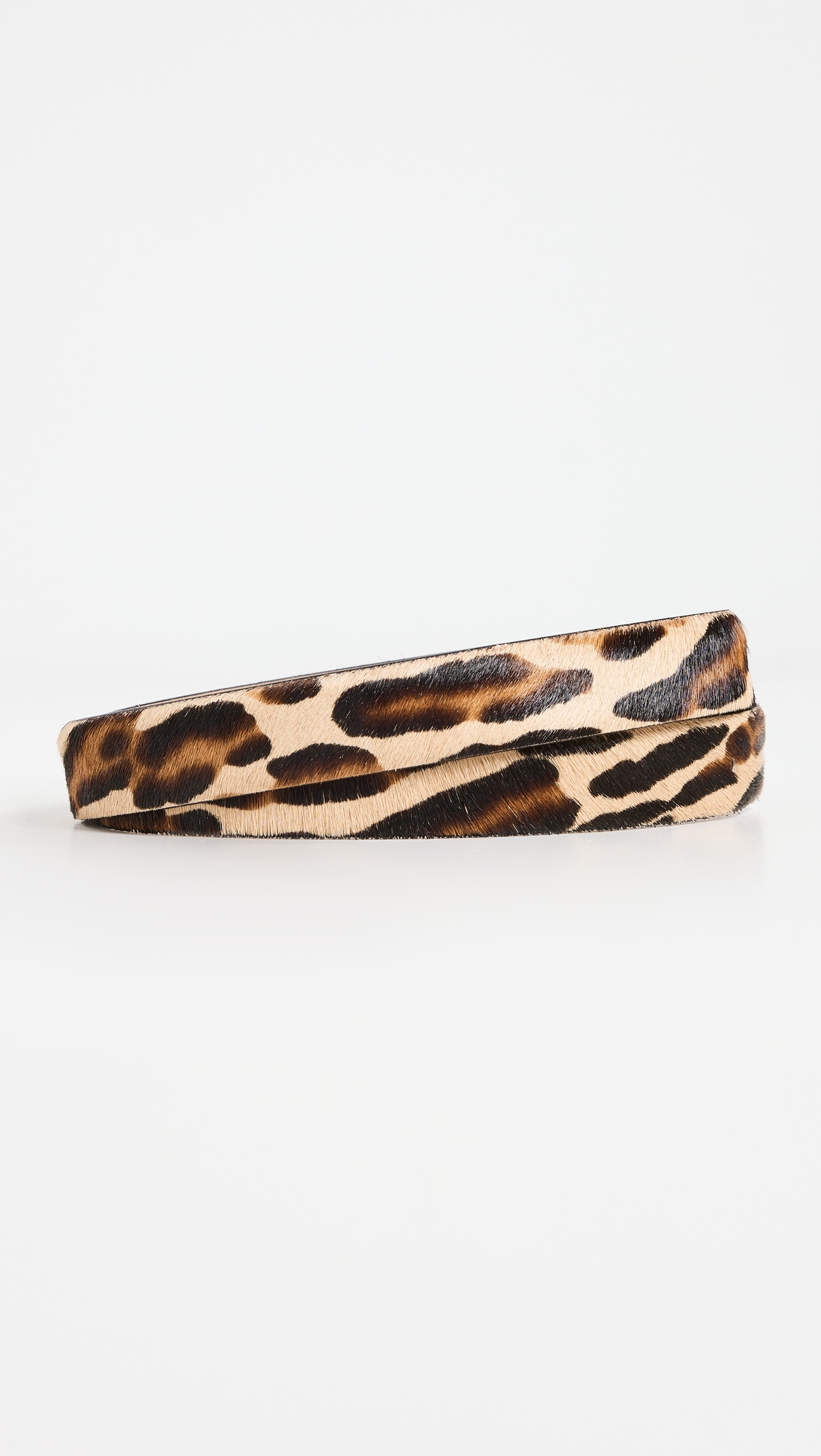 Kad Calf Hair Belt Leopard Gold