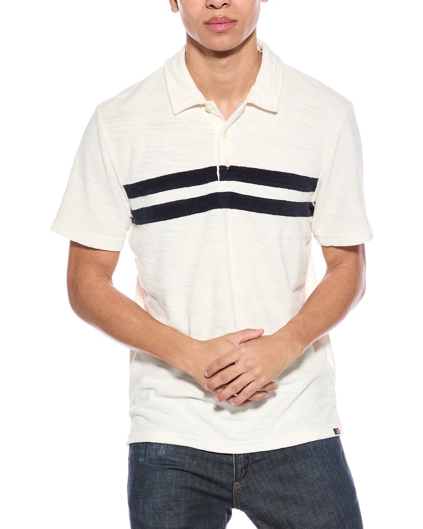 Cabana Towel Terry Surf Stripe Polo Shirt