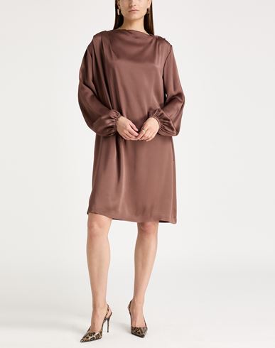 Woman Mini dress Brown Size 6 Acetate, Viscose
