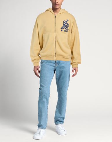 Man Sweatshirt Pastel yellow Size XL Cotton