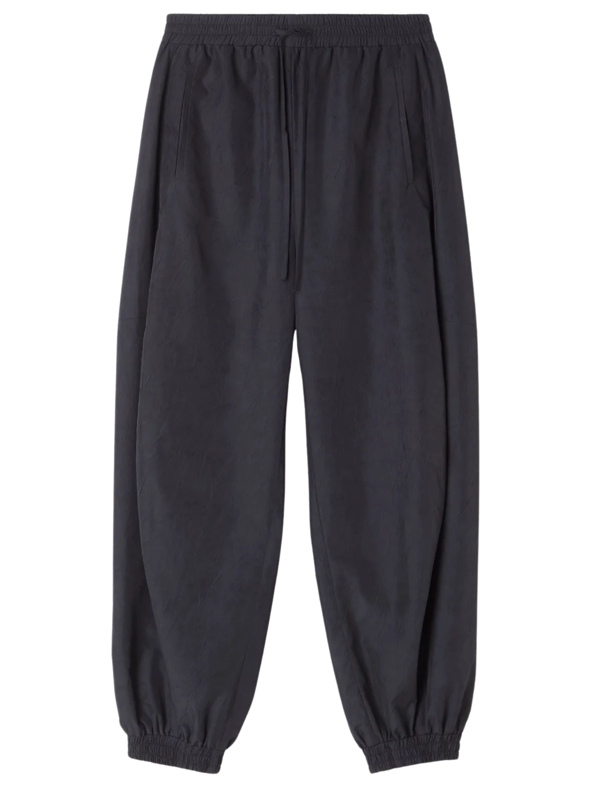 Balloon Track Trousers in Textured Crumpled Fabric