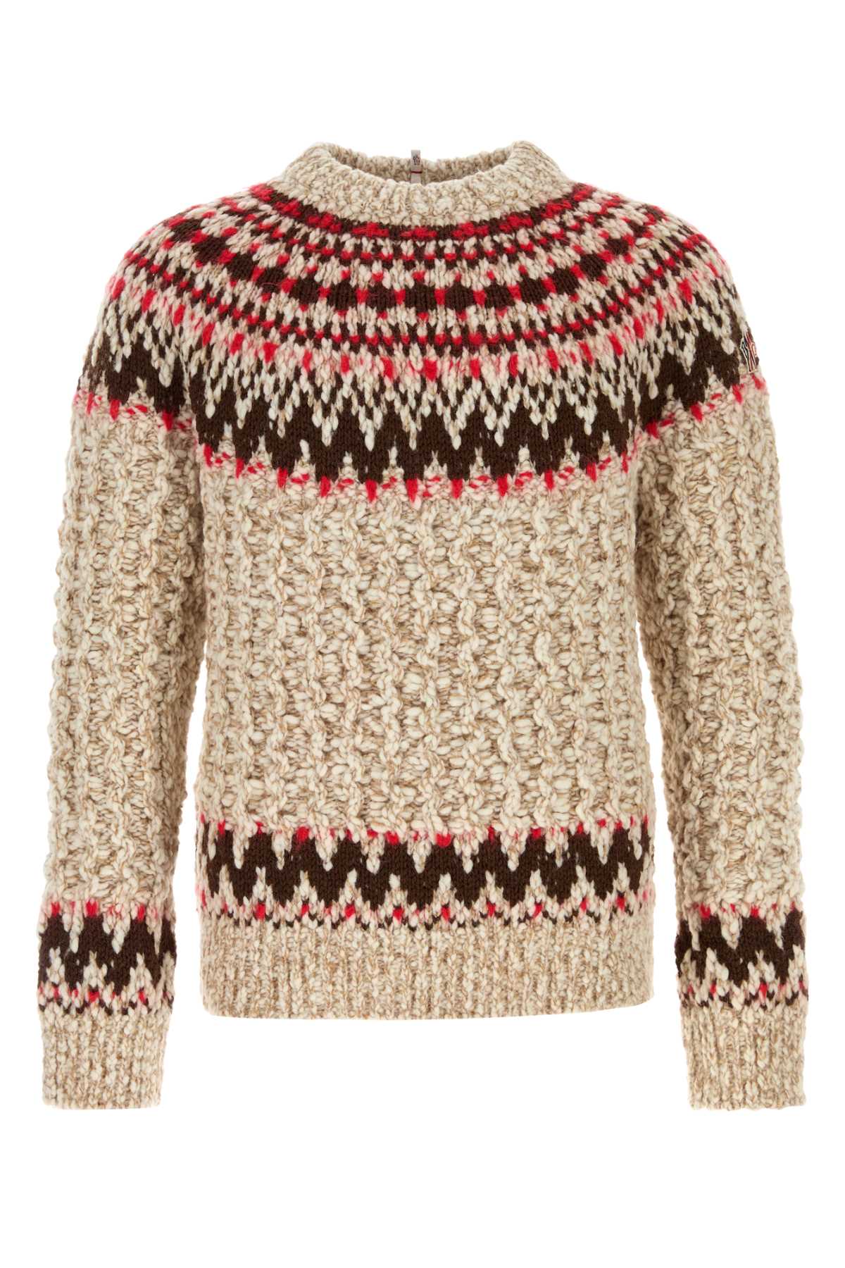 Moncler Grenoble - chunky knit patterned crew neck sweater