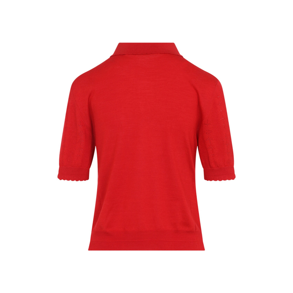 Red Logo Shirt Collar Polo