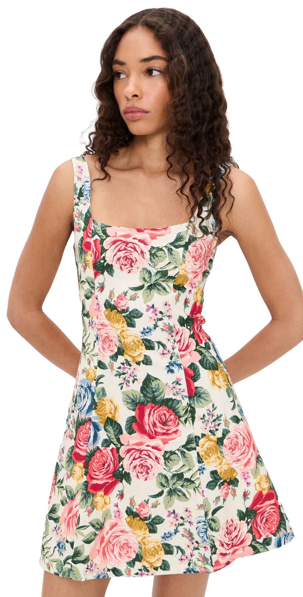 Rosemary Mini Dress Ivory Roses