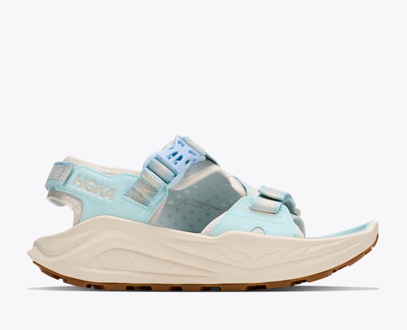 HOKA Women's Infini Hike TC Shoes in Glimmering Blue/Alabaster