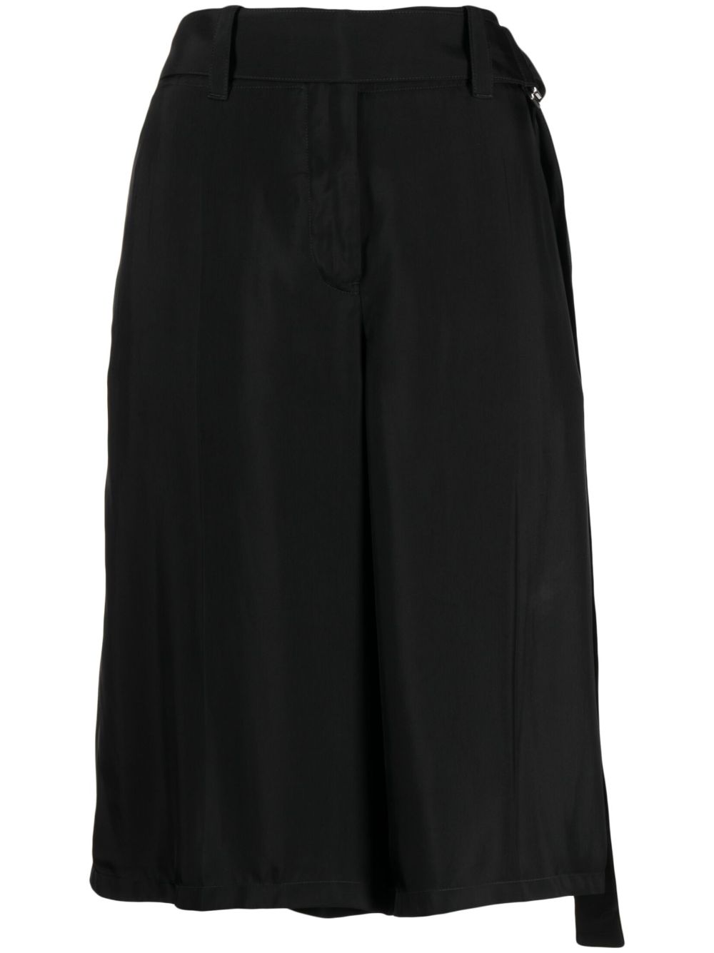 Belted-waist wide-leg shorts - Yellow