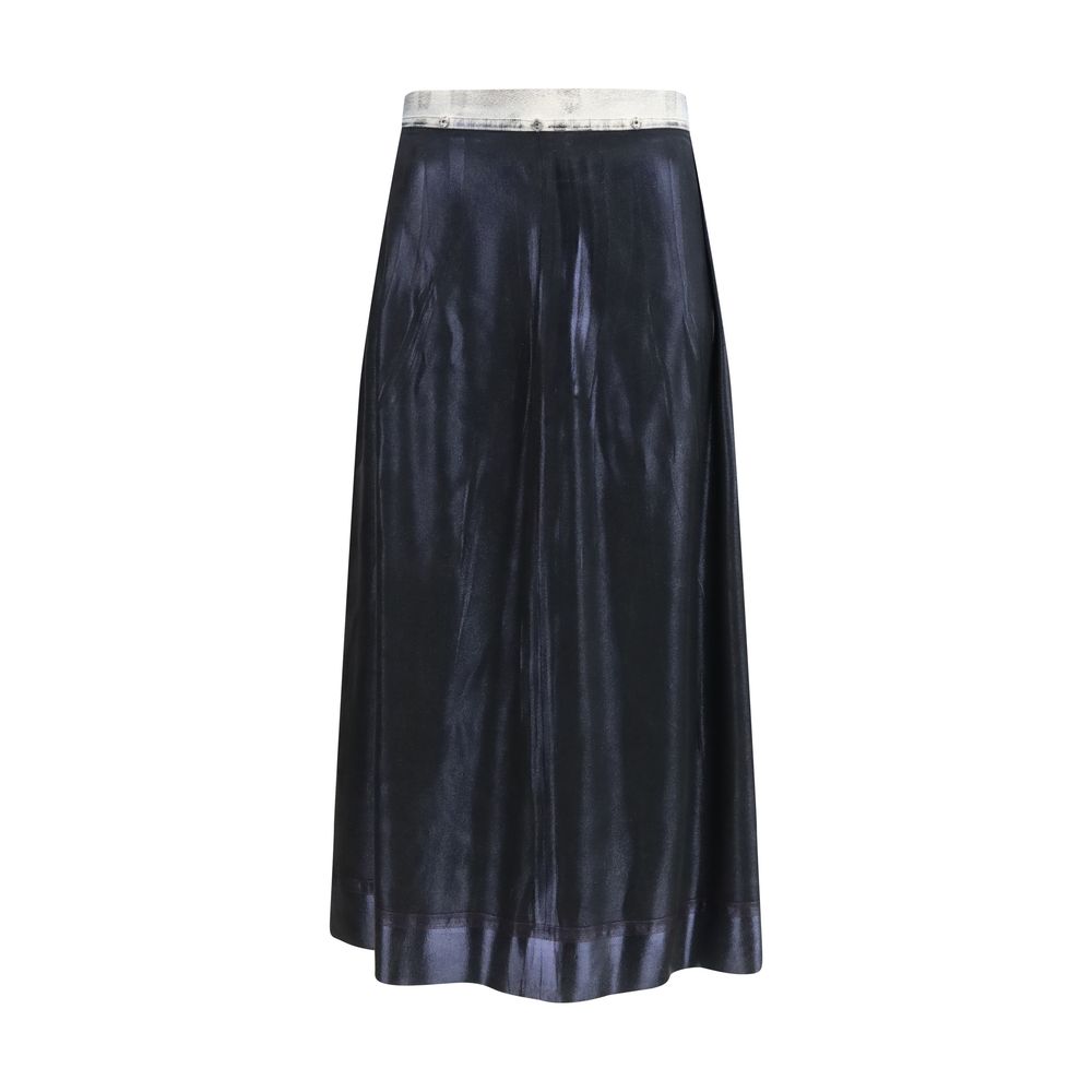 Foil-Treated Acetate Skirt — Blue