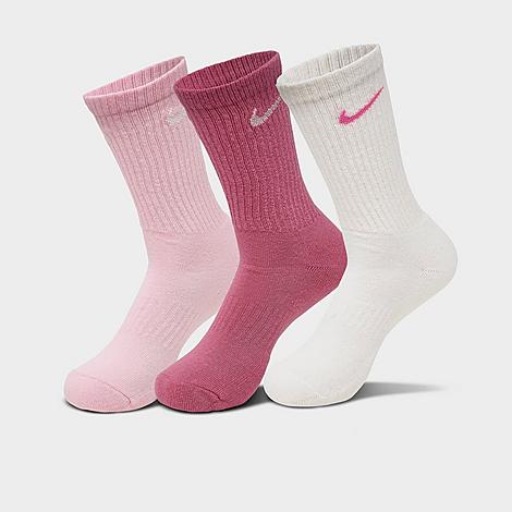 Everyday Cushioned Training Crew Socks (3-Pack) in playful pink/ foam/