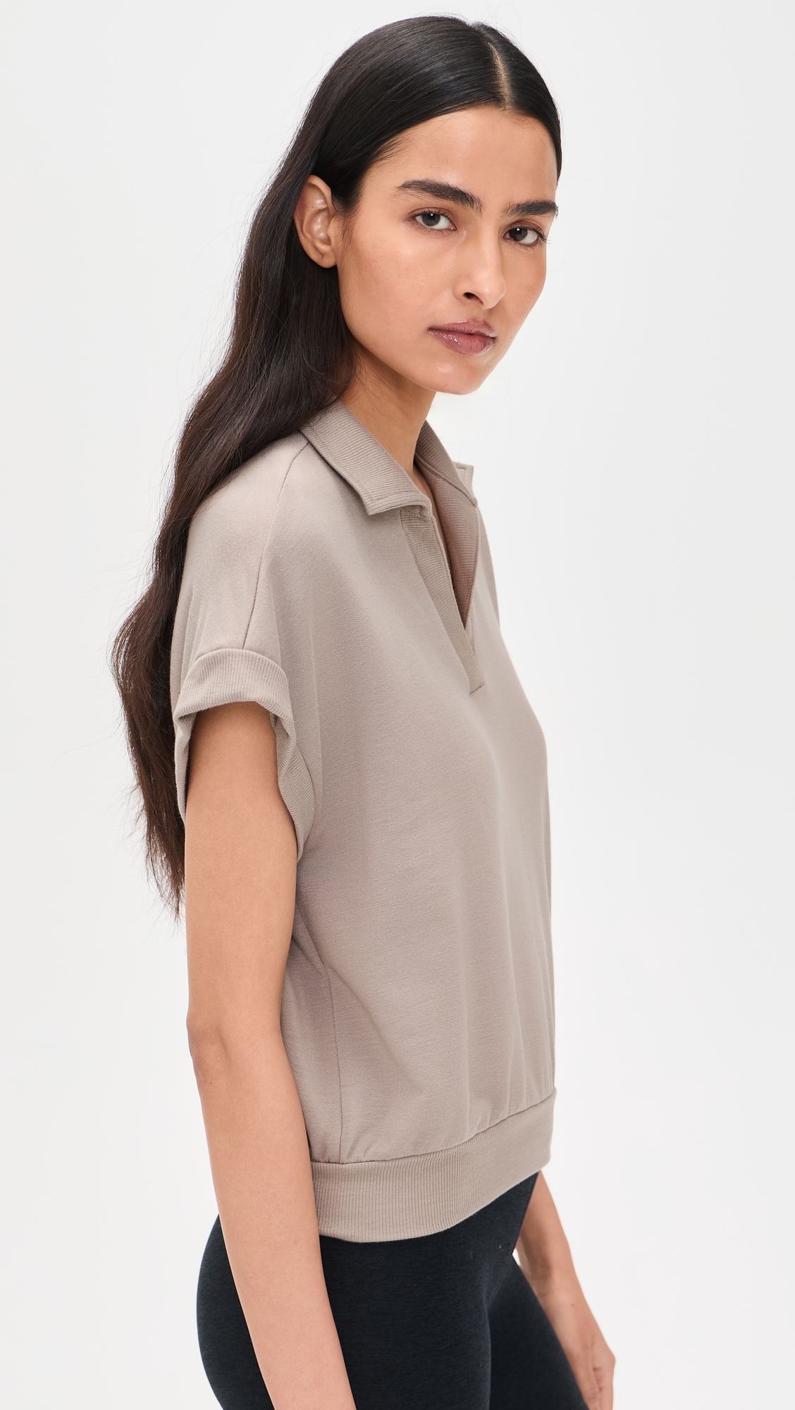 Evie Fleece Polo Latte