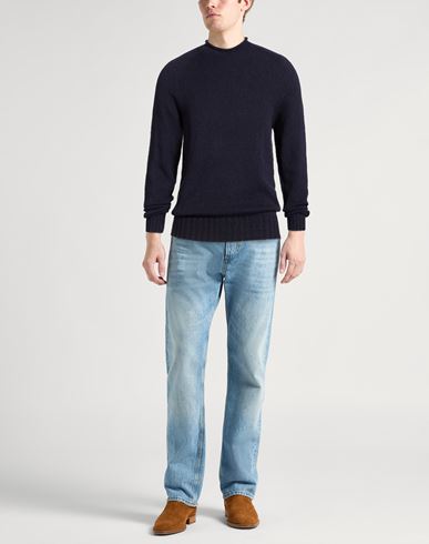 Man Turtleneck Midnight blue Size 36 Cotton