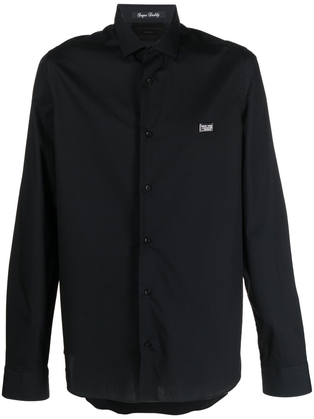 Logo-plaque detail shirt - Black