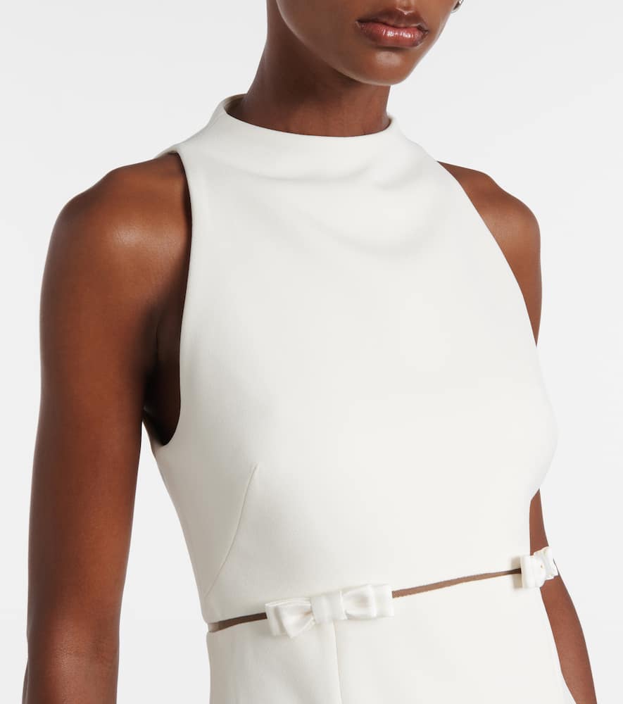 Bridal Jalie bow-detail crêpe gown