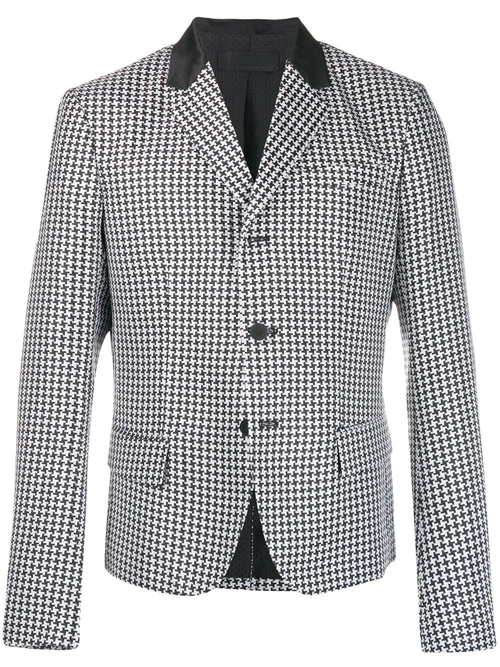Houndstooth button jacket - Black