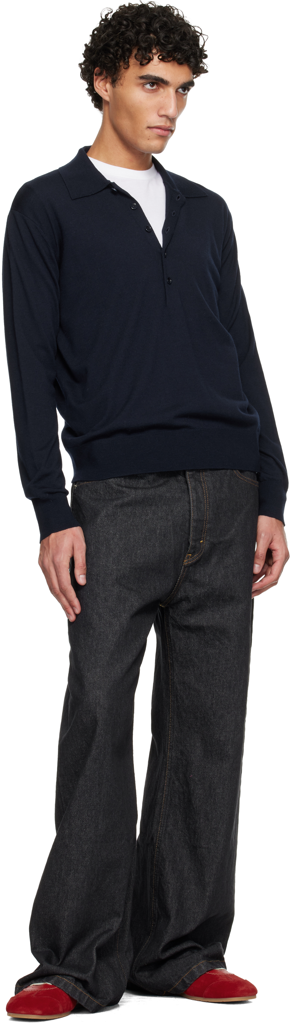 Gray Wide-Leg Skid Jeans