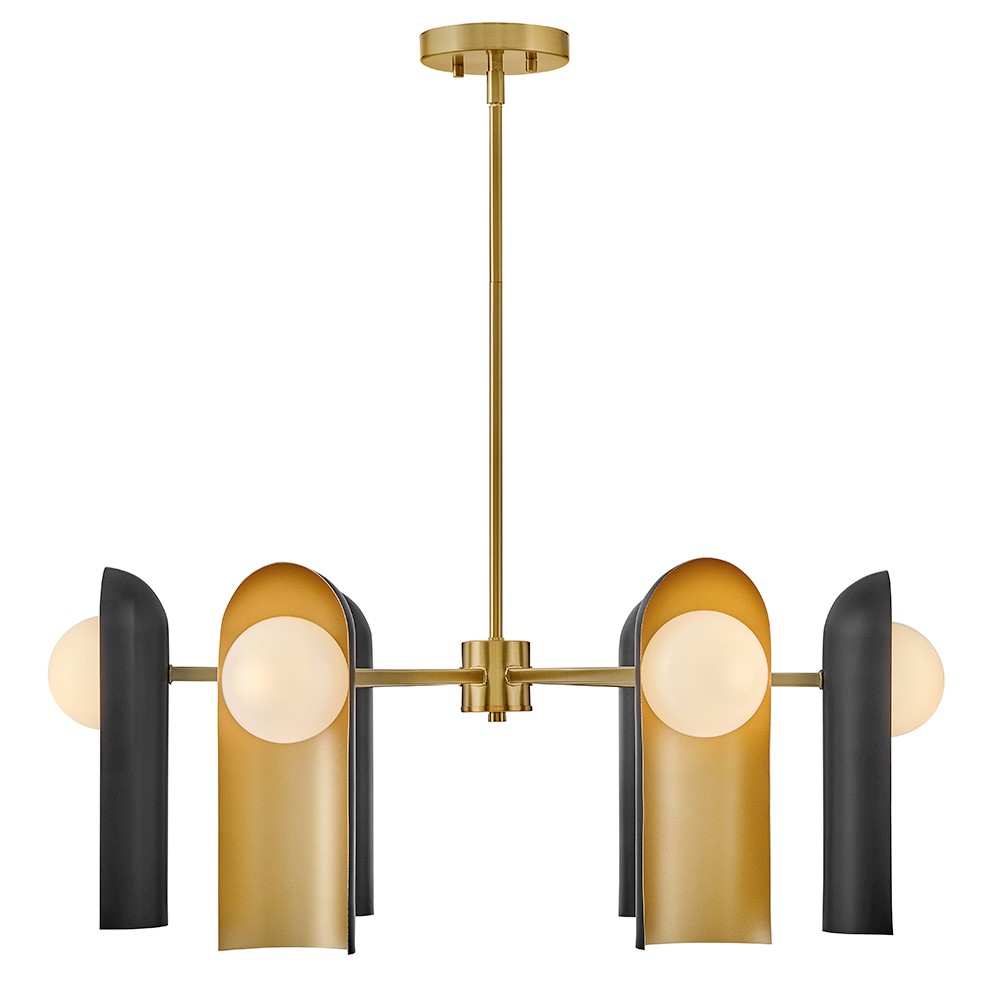 Lacquered Brass LED Chandelier from the Zuri Collection