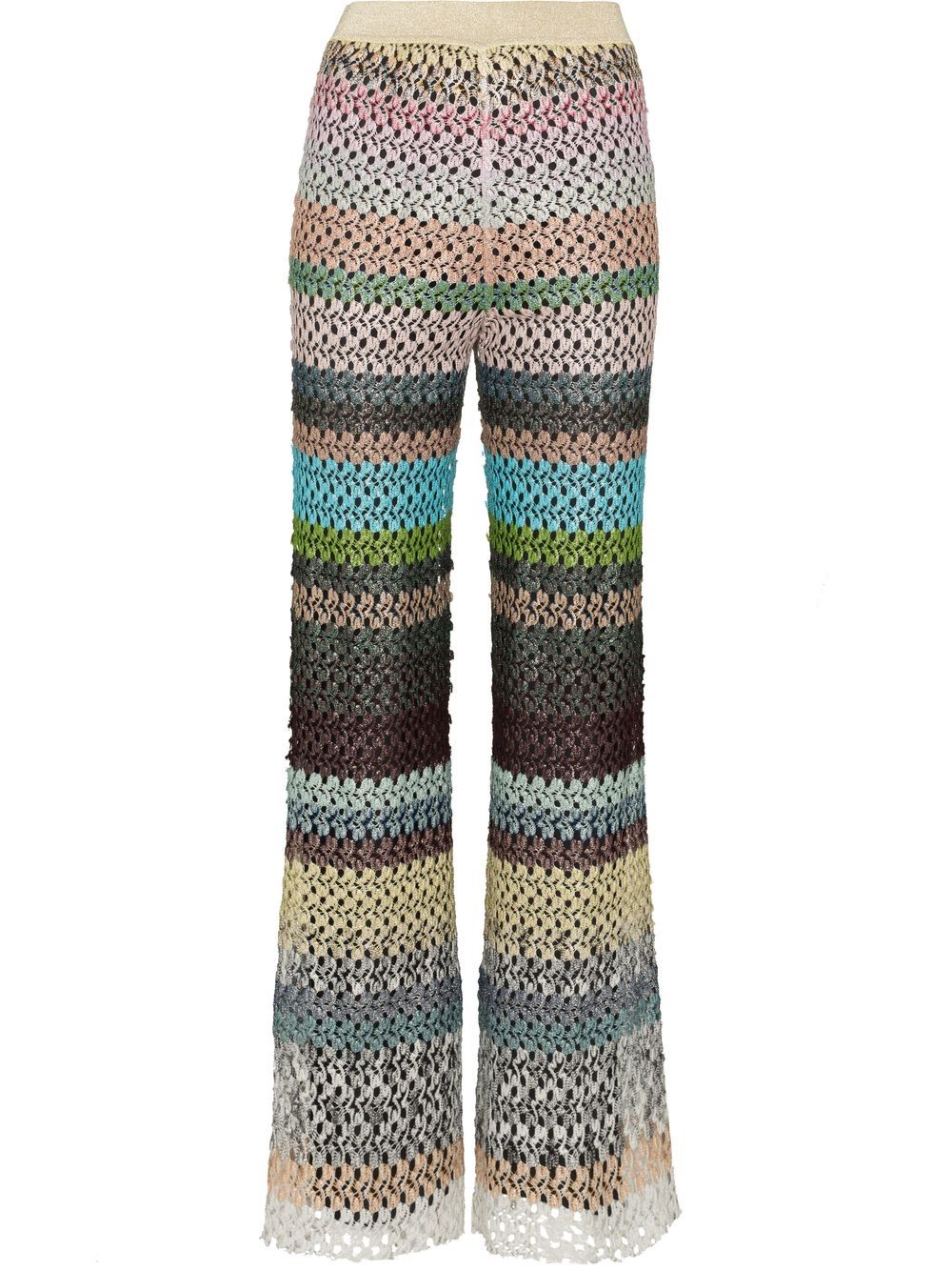 Striped flared trousers - Pink