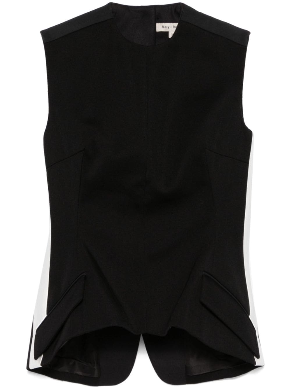 Twill-weave vest - Black
