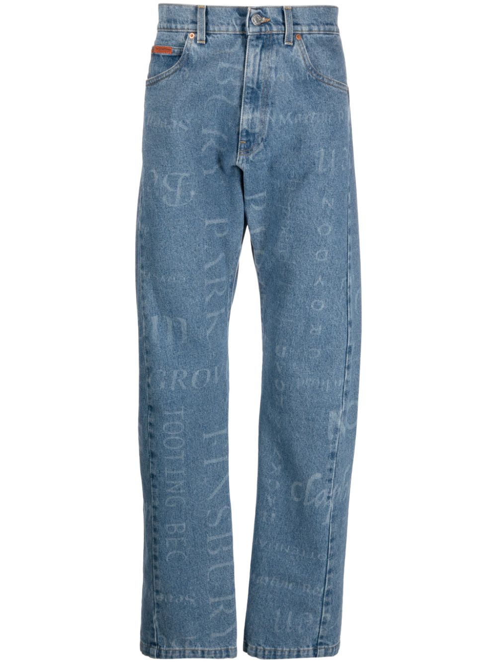 Printed straight leg jeans - Blue