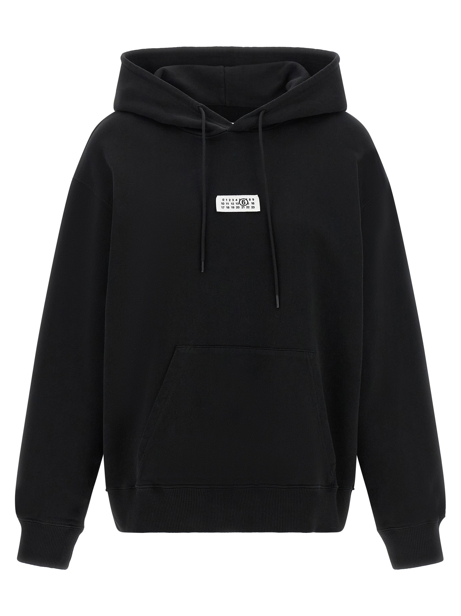 Cotton Logo-Patch Hoodie — Black