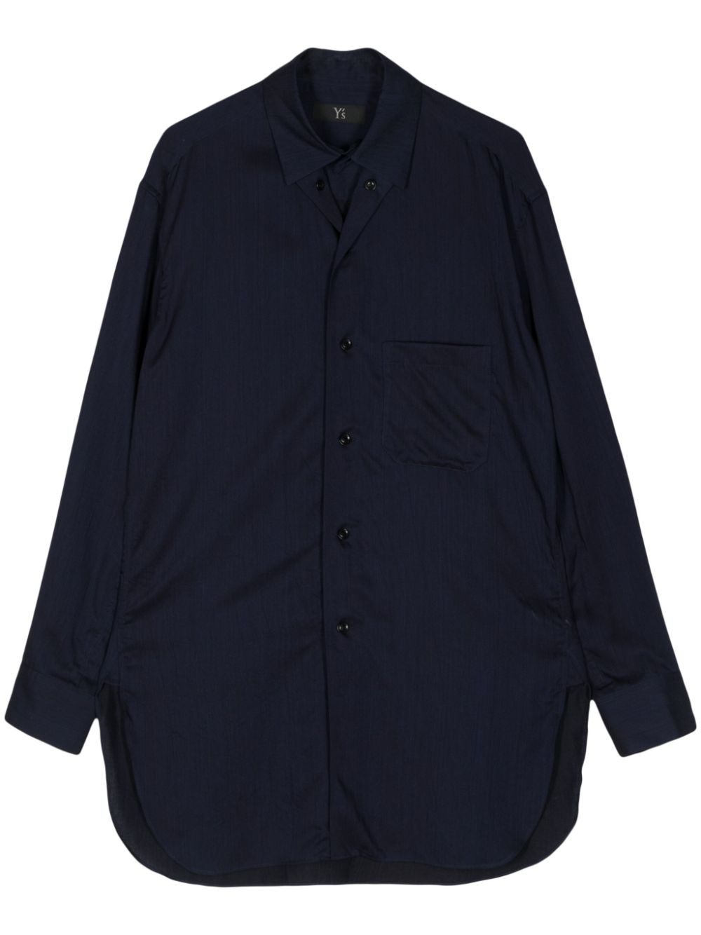 Cut-out twill shirt - Blue