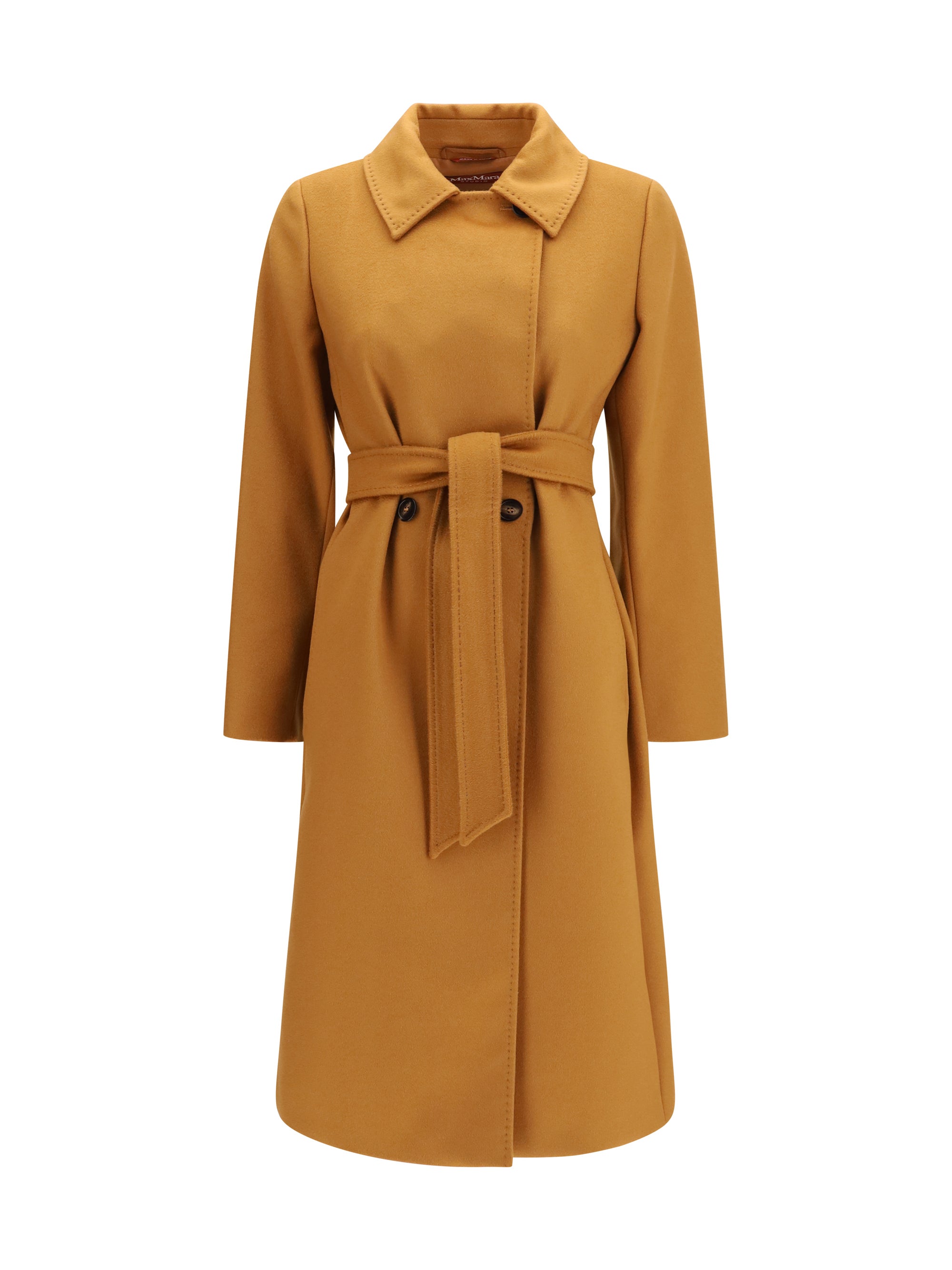 Double Breasted Wool Coat — Caramel