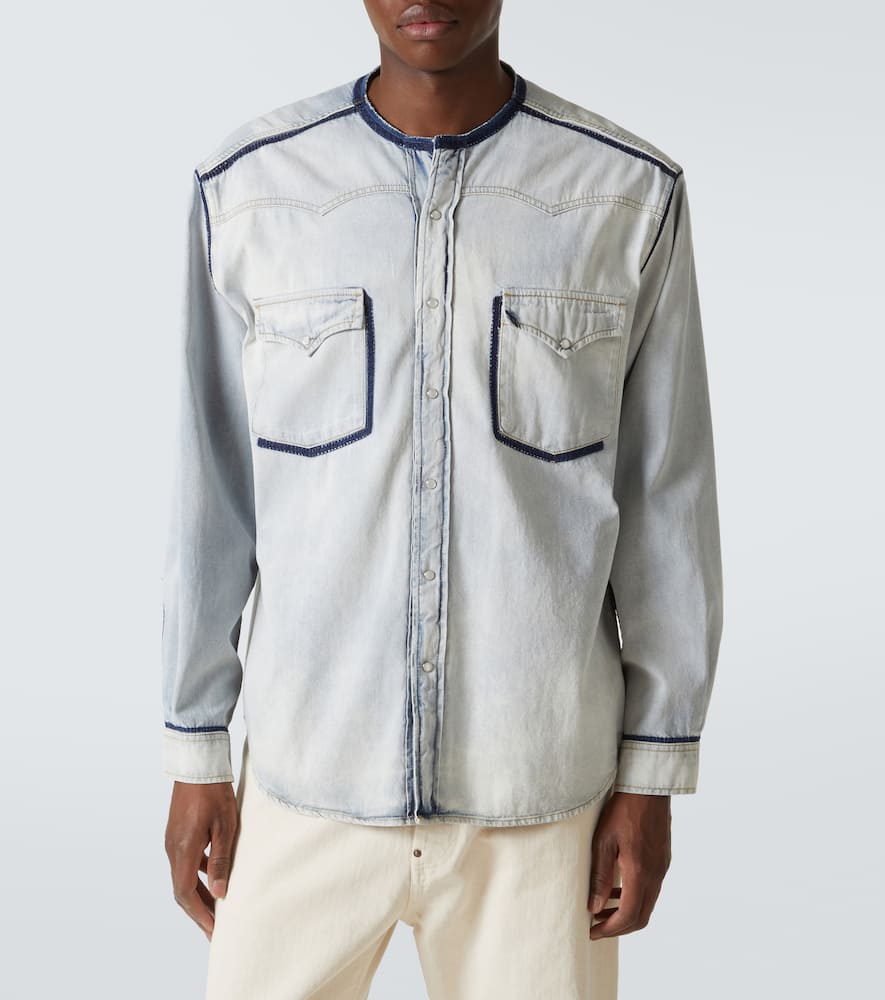 Embellished denim overshirt