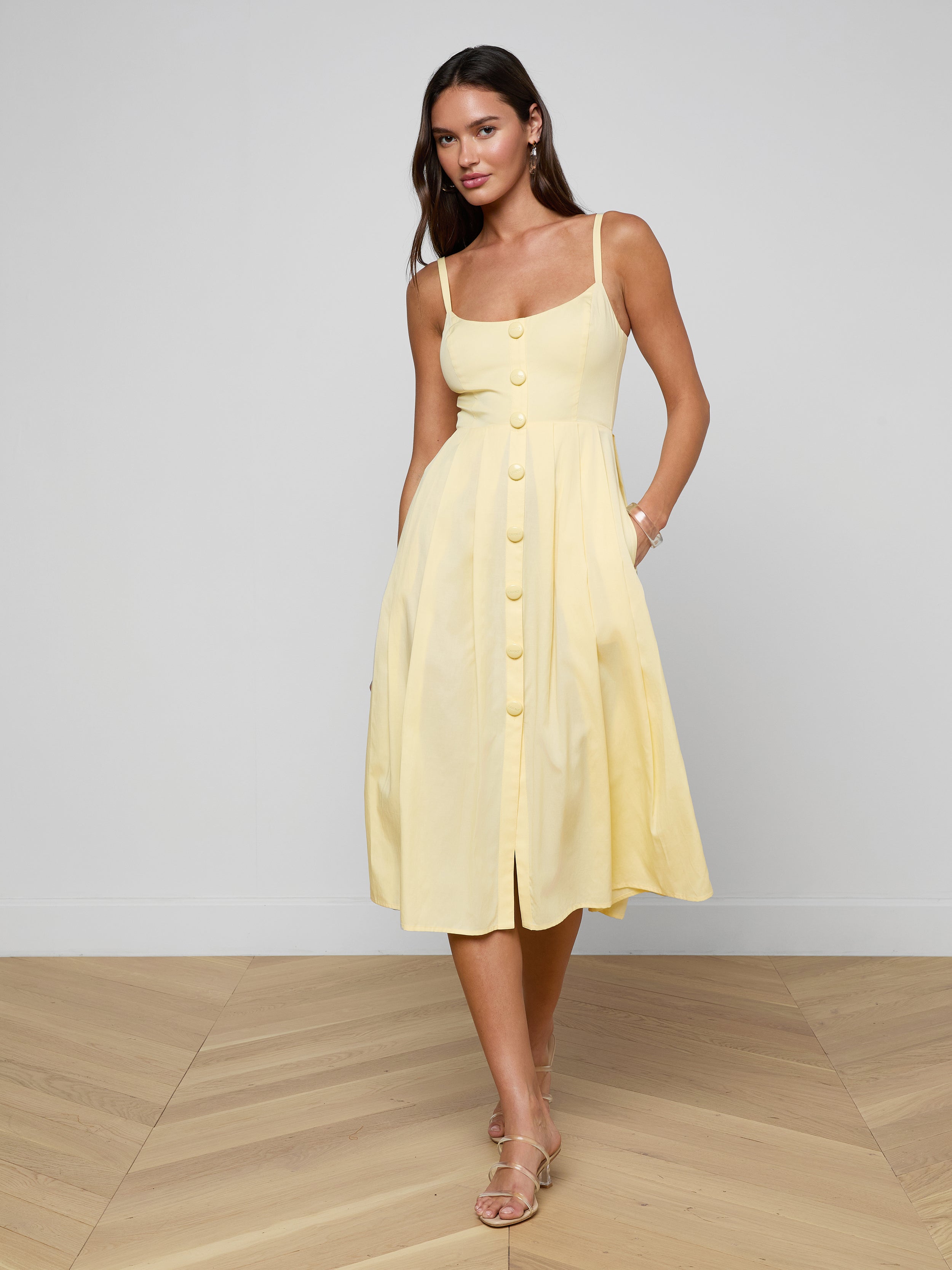 Reanne Midi Dress In Lemon Sorbet